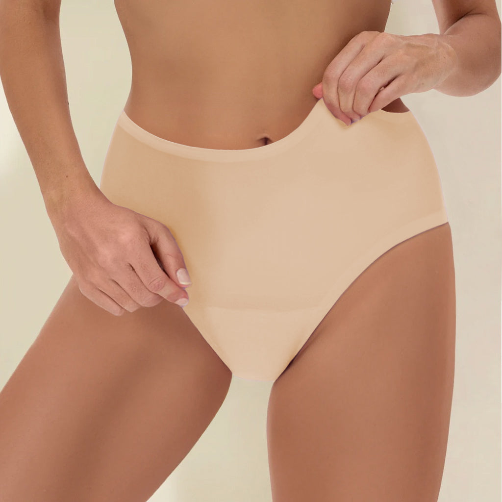 NEW: Seamless Leakproof High Waisted (Heavy Absorbency Beige 10-Pack) - Image 4