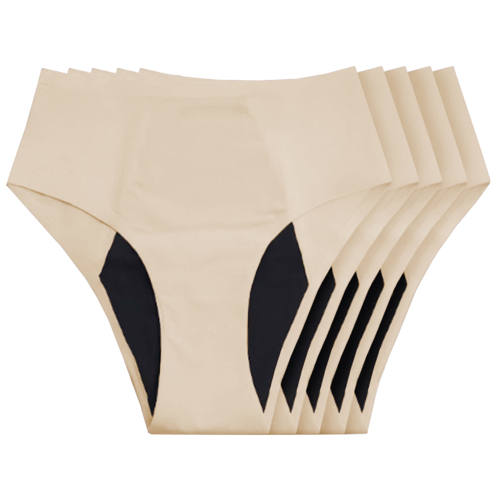 NEW: Seamless Leakproof High Waisted (Heavy Absorbency Beige 10-Pack) - Image 6