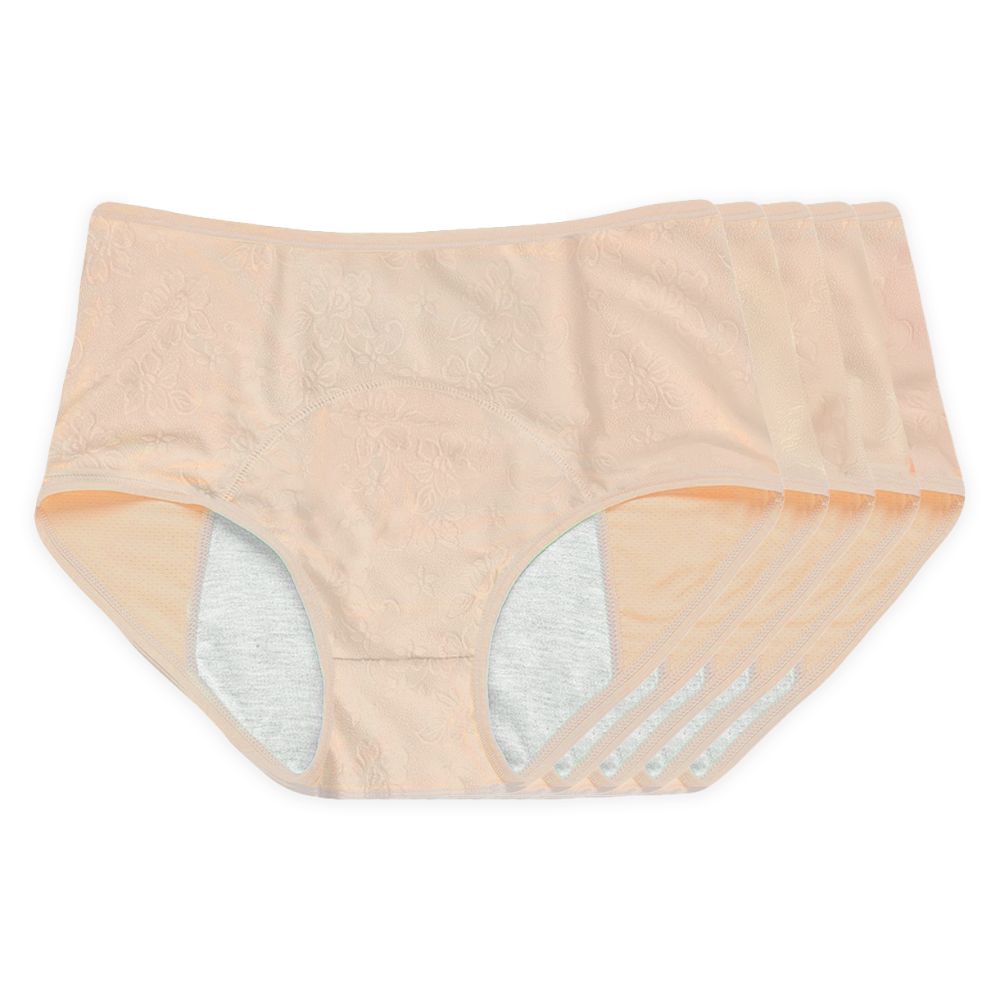 Floral Leakproof Underwear (Beige 10-Pack) - Image 5