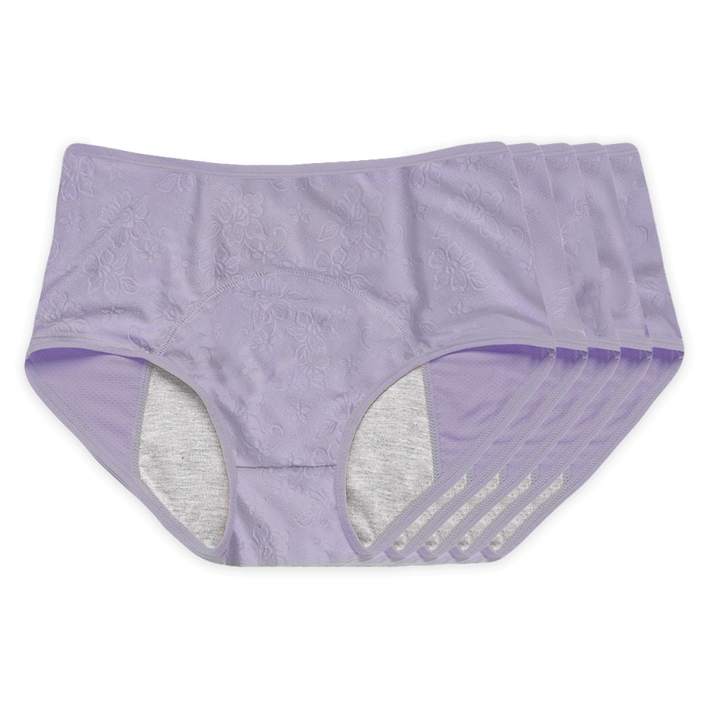 Floral Leakproof Underwear (Lavender 5-Pack) - Image 5